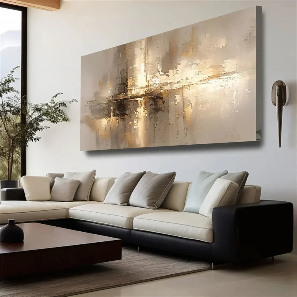 Beige and Brown Abstract Wall Art  #AT107
