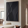 Black Minimalist Textured Wall Art #MT079