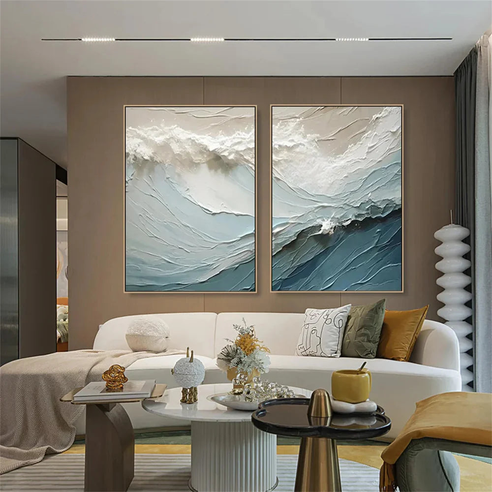 Ocean & Sky Textured Wall Art Set of 2 #MO042