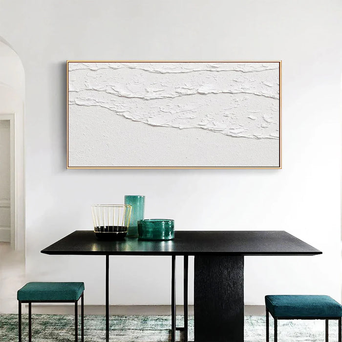 White Minimalist Textured Wall Art #MT025