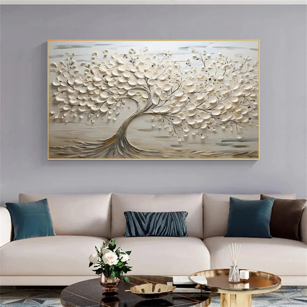 Flower & Tree Textured Abstract Wall Art #SF015
