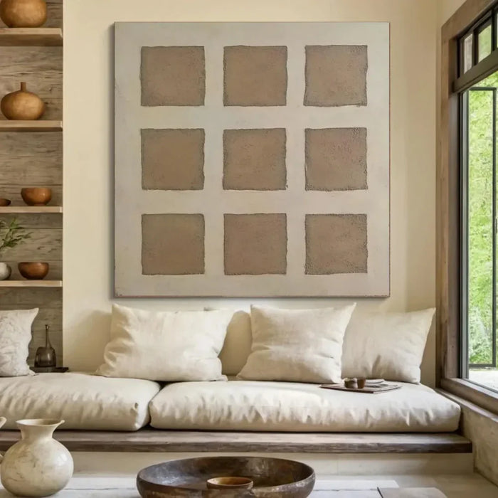 Beige & Brown Wabi Sabi Abstract Wall Art #WT040