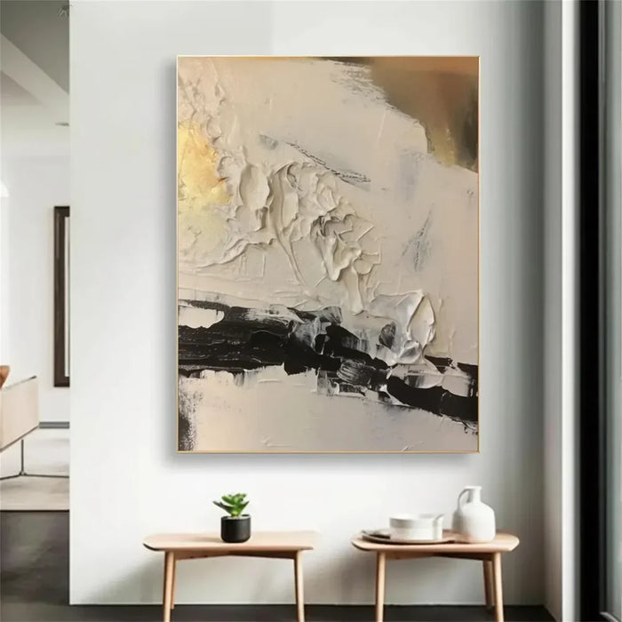 Black and White Minimalist Textured Wall Art #MT110