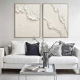 White Minimalist Textured Wall Art Set of 2 #MT121