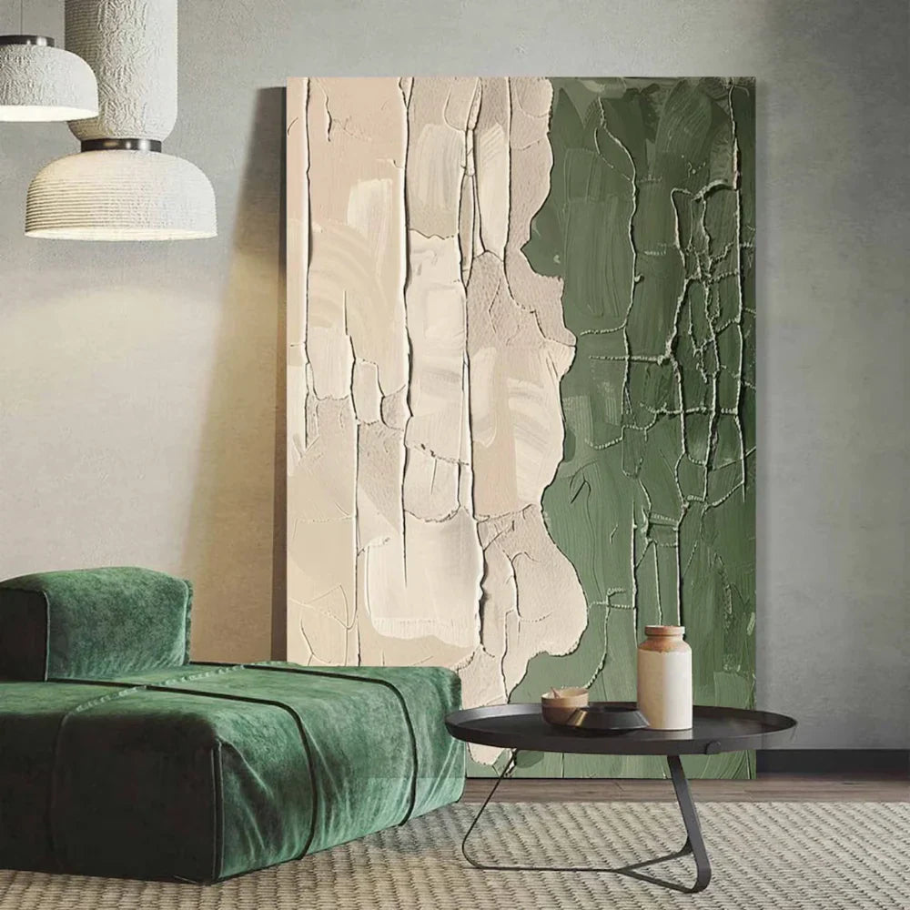 Green Minimalist Textured Wall Art #MT109