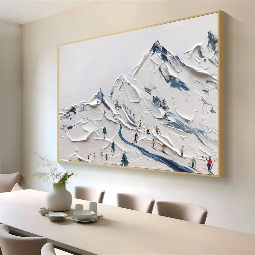 Skiing Sport Art Textured Canvas #PT010