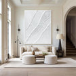 White Minimalist Textured Wall Art #MT097