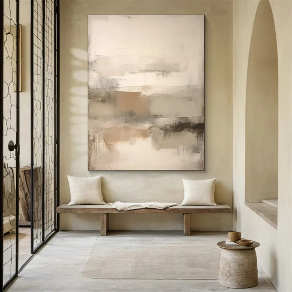 Beige and Brown Abstract Wall Art  #AT109