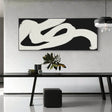 Black and White Minimalist Textured Wall Art #MT045