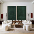 Green Minimalist Textured Wall Art Set of 2 #MT040