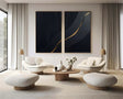 Black Minimalist Textured Wall Art Set of 2 #MT014