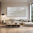 White Minimalist Textured Wall Art #MT119