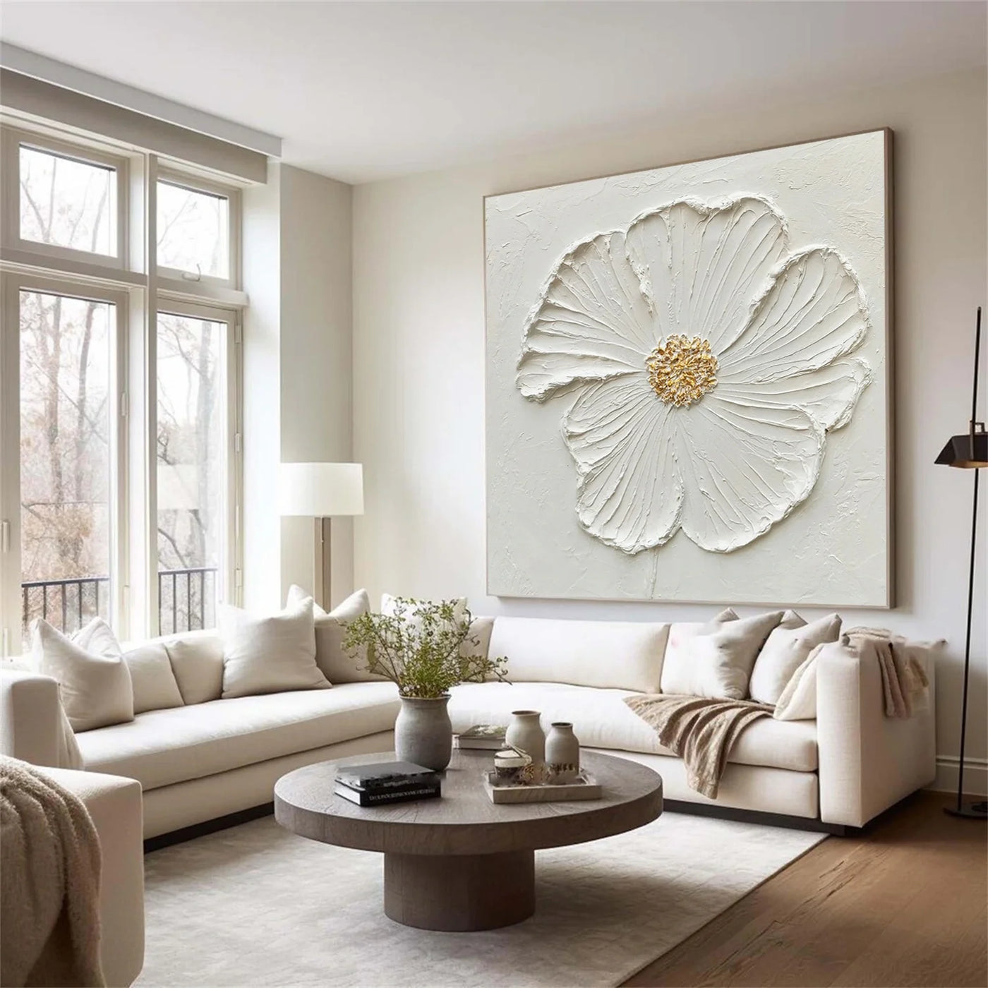 Flower & Tree Textured Abstract Wall Art #SF044