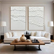 White Minimalist Textured Wall Art Set of 2 #MT075