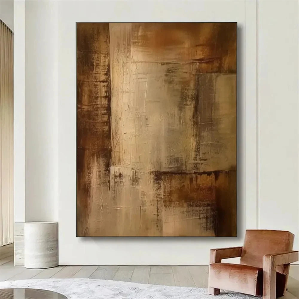 Beige and Brown Abstract Wall Art  #AT105