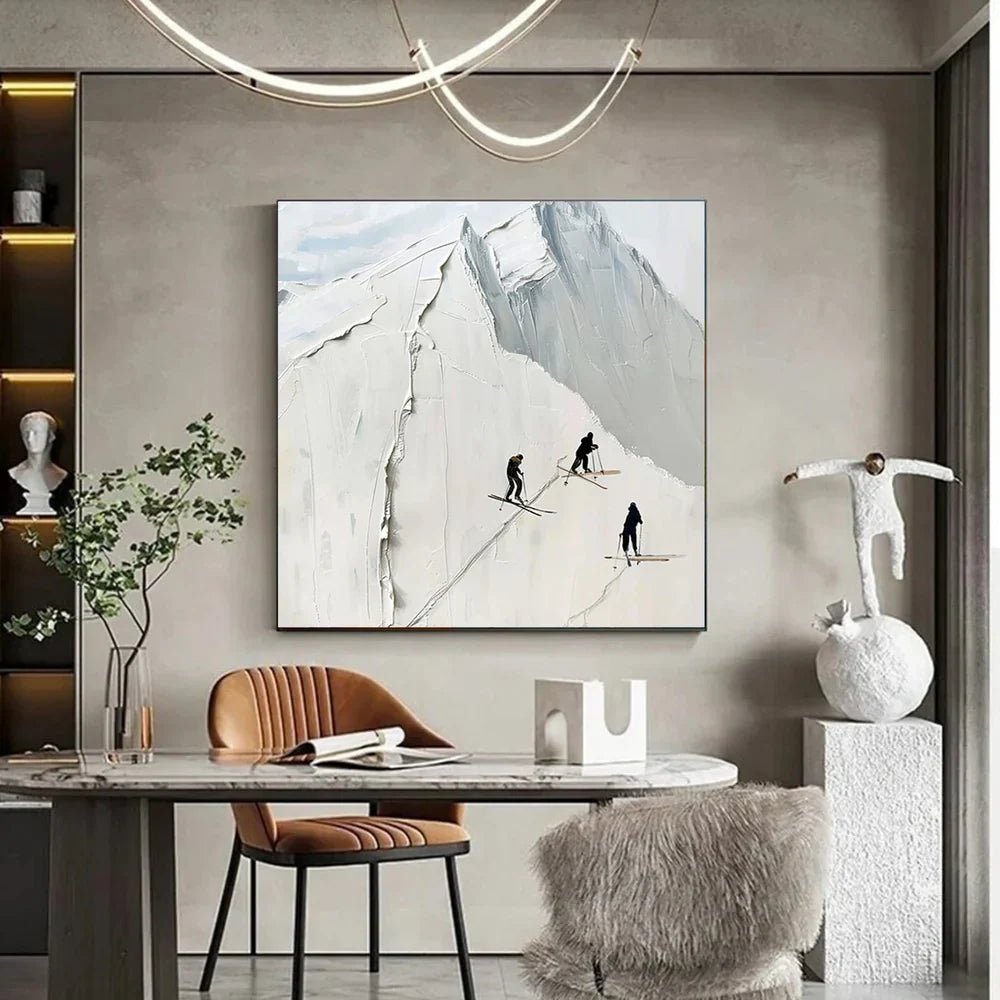 Skiing Sport Art Textured Canvas #PT006