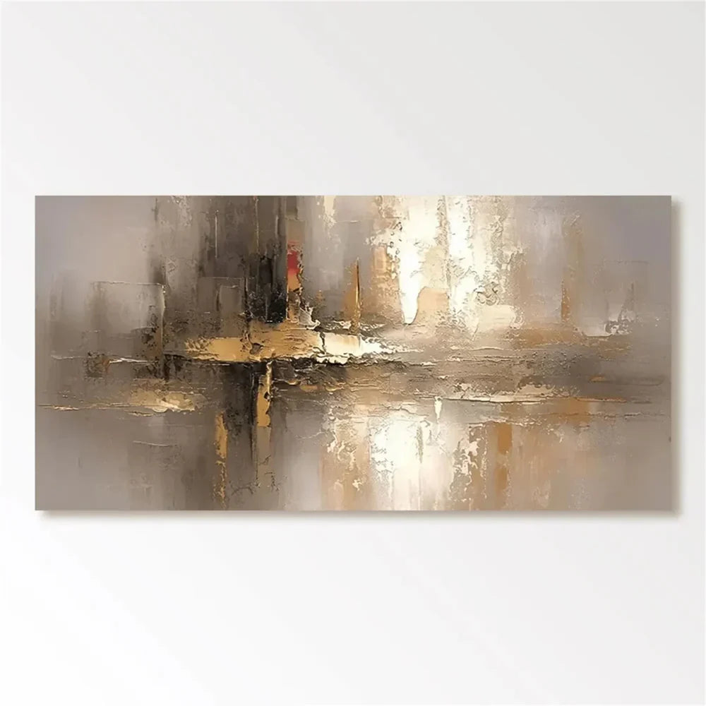 Beige and Brown Abstract Wall Art #AT044