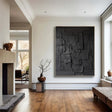 Black Minimalist Textured Wall Art #MT003