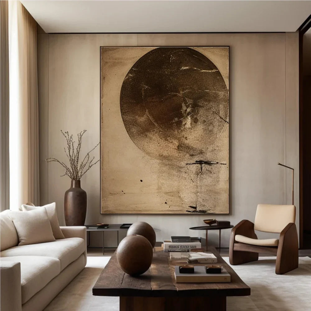 Beige and Brown Abstract Wall Art  #AT113