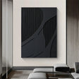 Black Minimalist Textured Wall Art #MT047