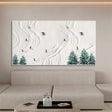 Skiing Sport Art Textured Canvas #PT018