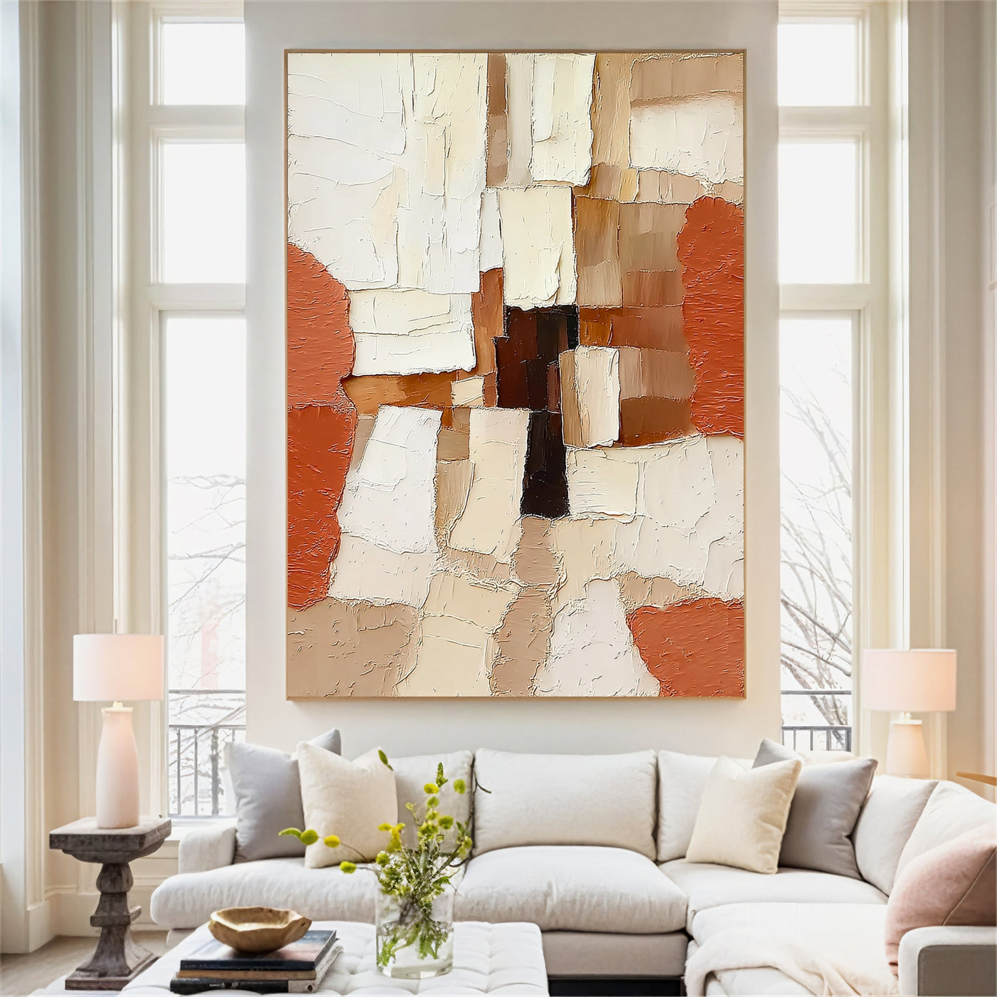 Textured Terracotta Blocks | Cream Rust