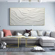 White Minimalist Textured Wall Art #MT073