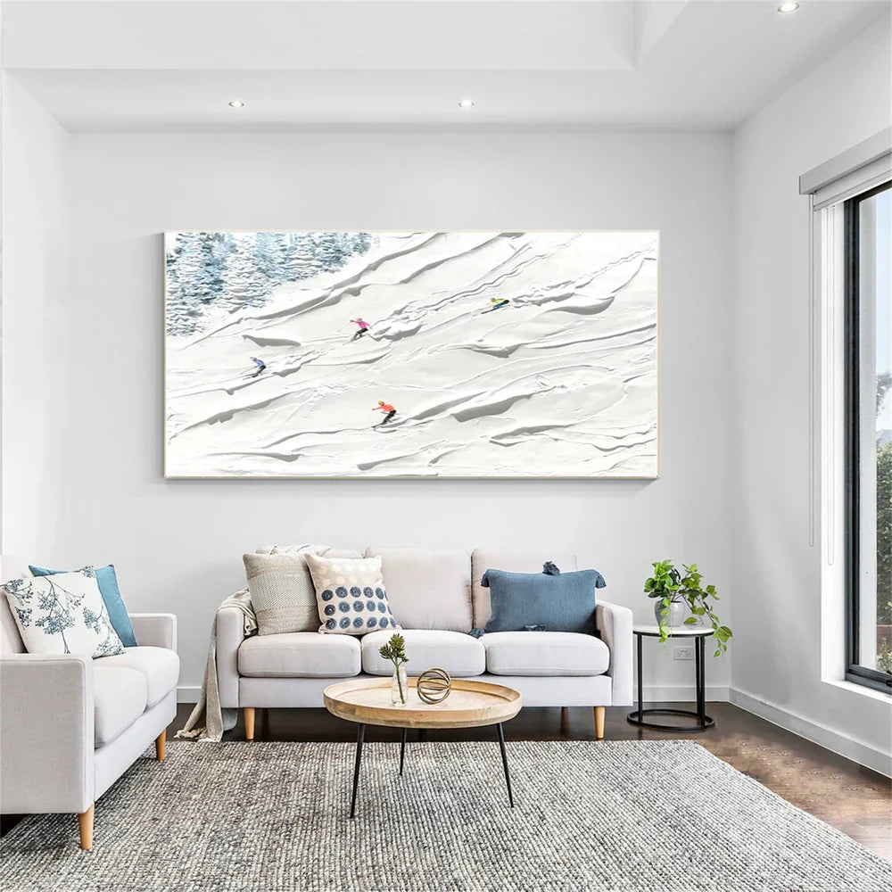 Skiing Sport Art Textured Canvas #PT001