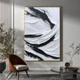 Black and White Minimalist Textured Wall Art #MT101