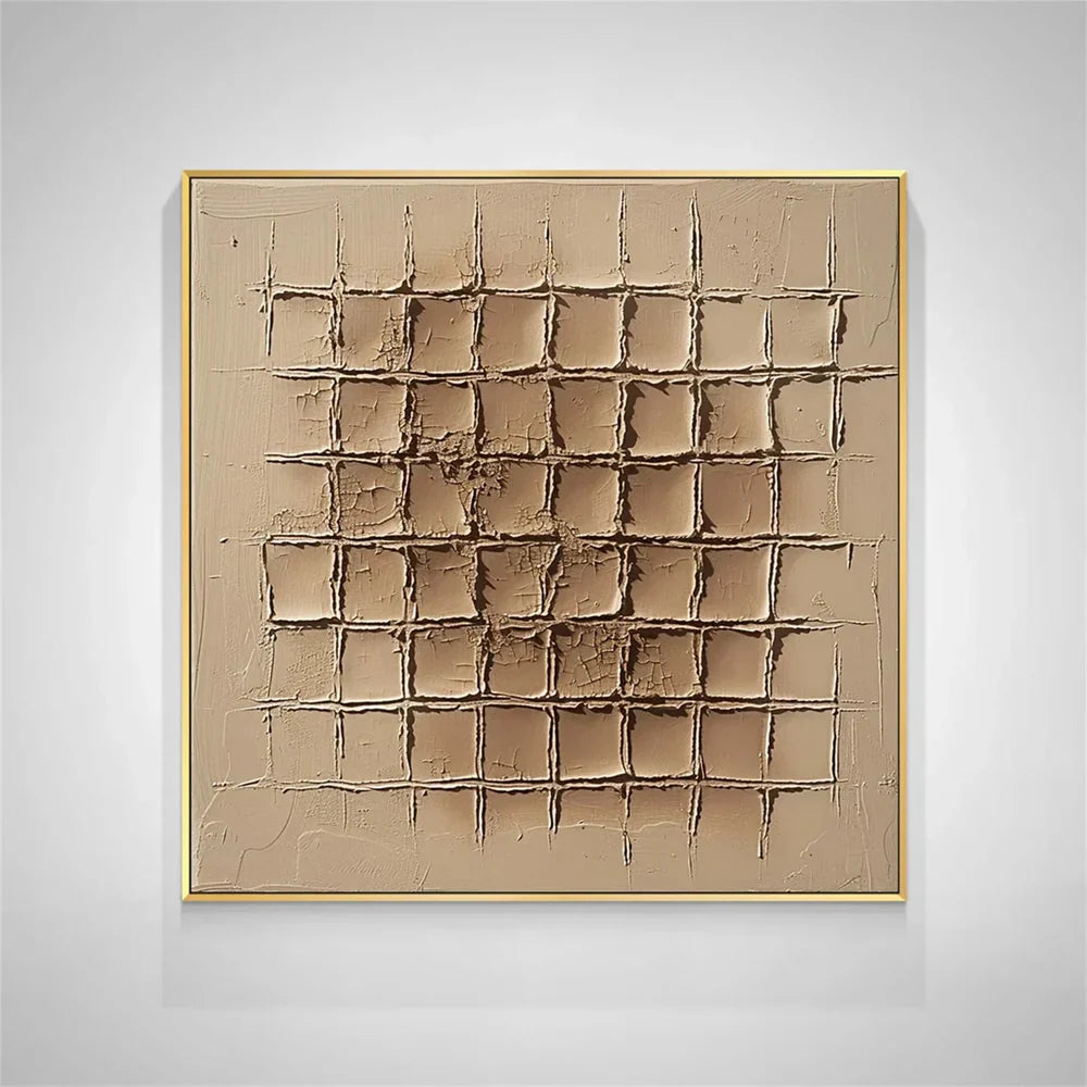 Beige and Brown Abstract Texture Wall Art  #AT013