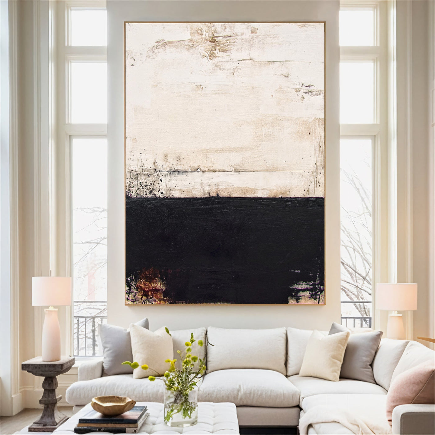 Textured Beige Contrast | Ebony Hues