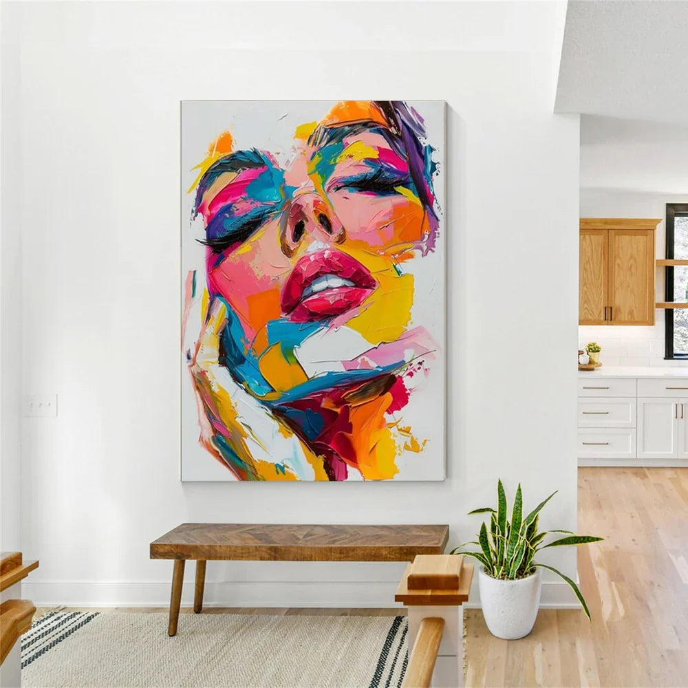 Abstract Portrait Textured Wall Art #PB015
