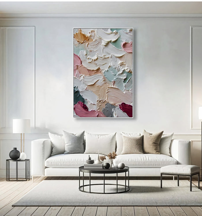 Textured Pastel Undulations | Rouge Accents