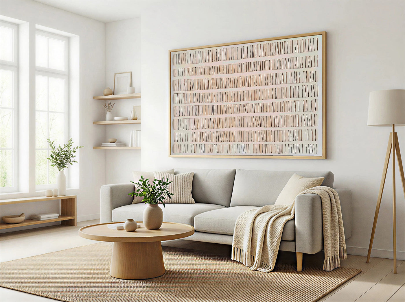 Wavy Textured Serenity | Ivory Weave