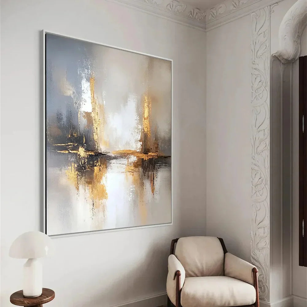 Beige and Brown Abstract Wall Art #AT044
