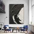 Black and White Minimalist Textured Wall Art #MT044