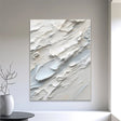 White Minimalist Textured Wall Art #MT058