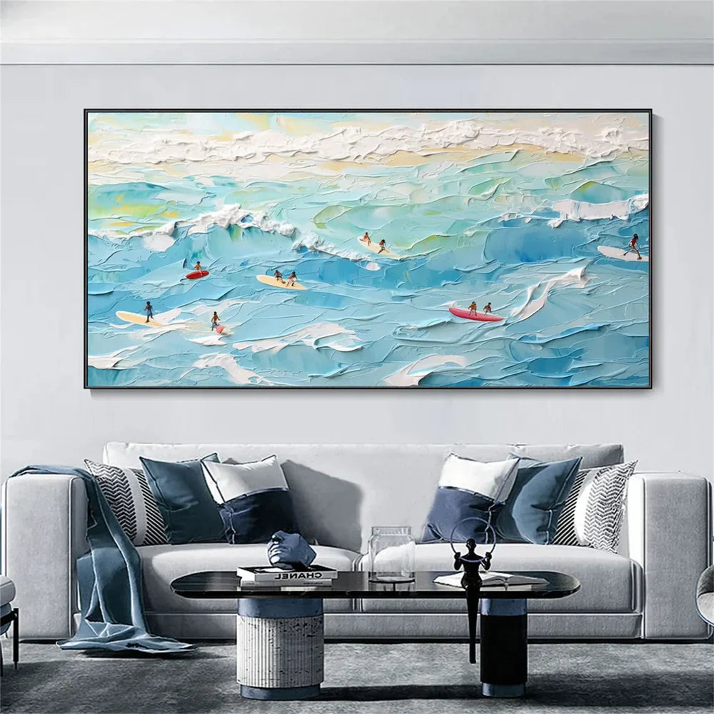 Surfing Sport Art Textured Canvas #PT029