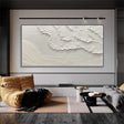 White Minimalist Textured Wall Art #MT072