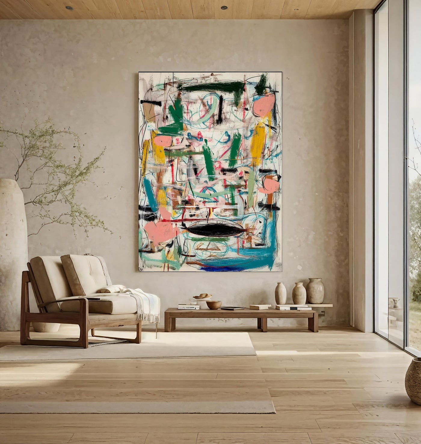 Textured Dynamic Abstraction | Colorful Accents