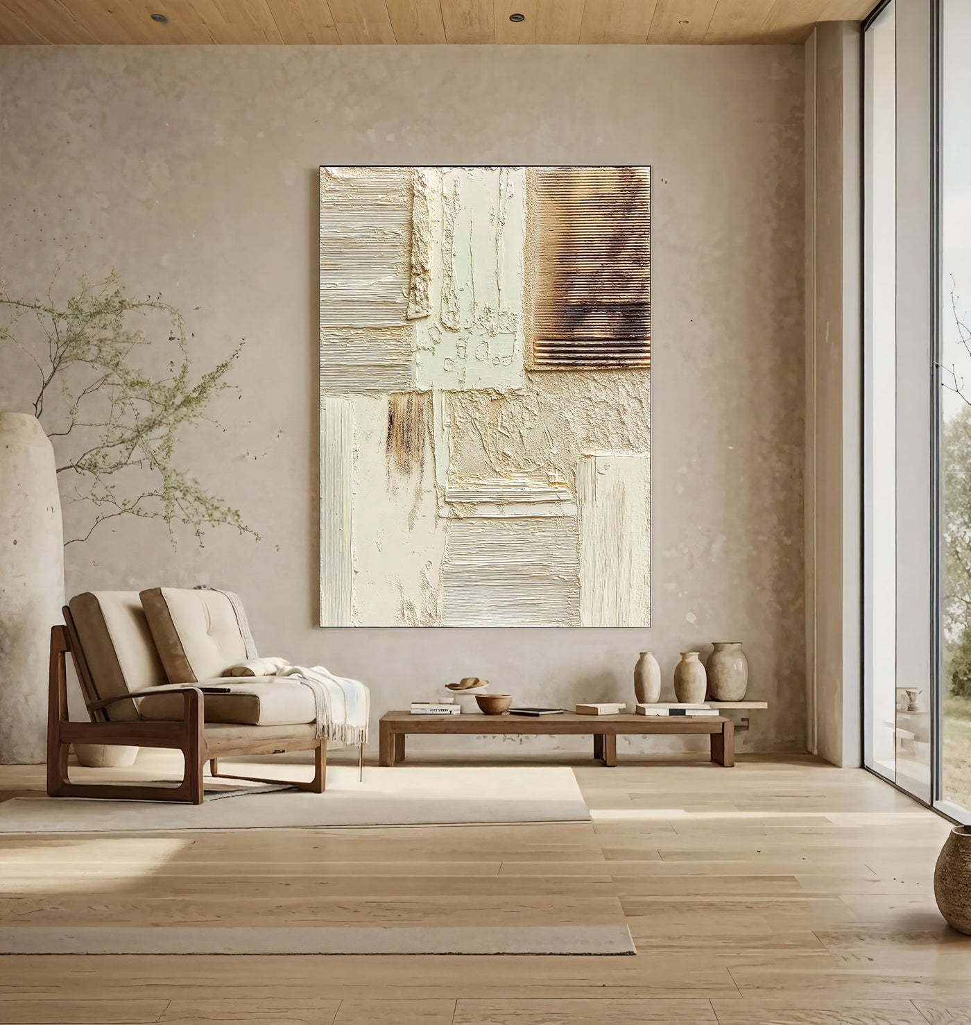 Textured Luxe Opulence | Beige Gold