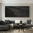 Black Minimalist Textured Wall Art #MT081