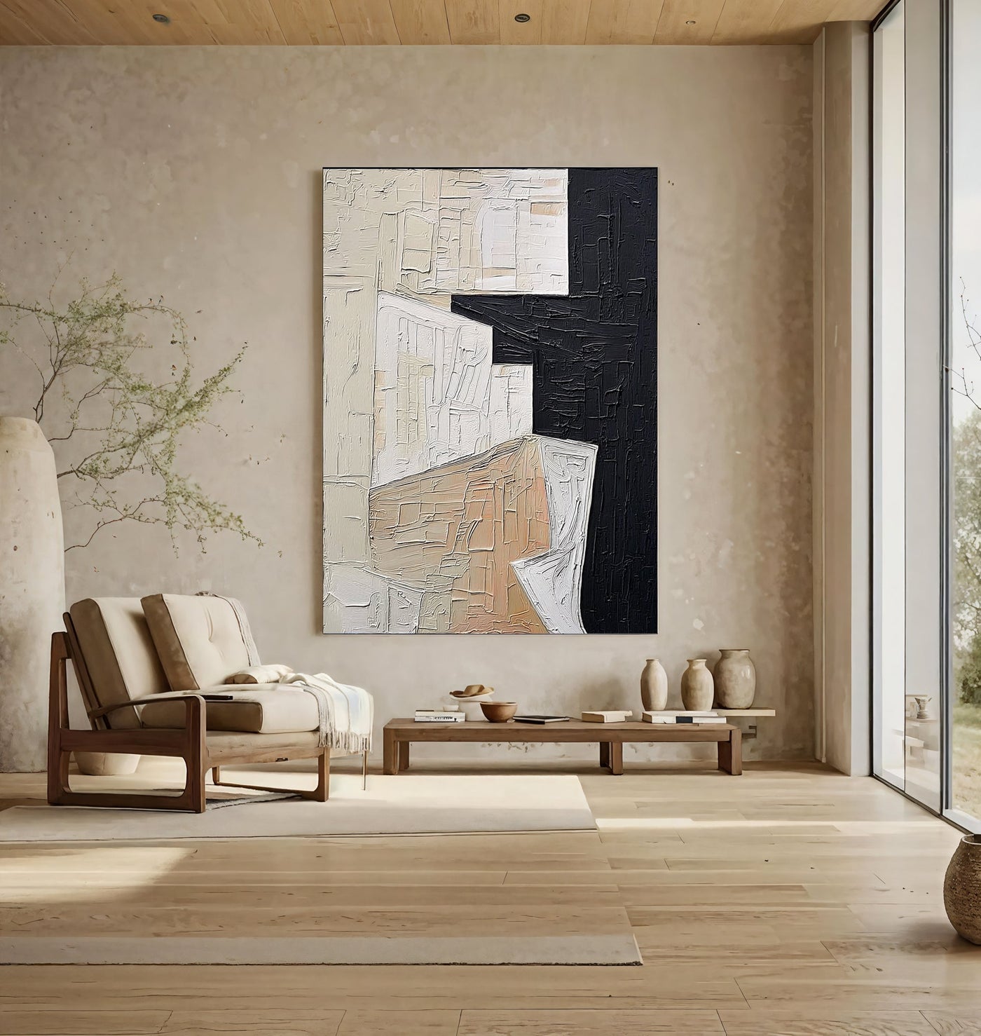 Textured Geometric Depth | Neutral Contrast
