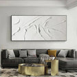 White Minimalist Textured Wall Art #MT127