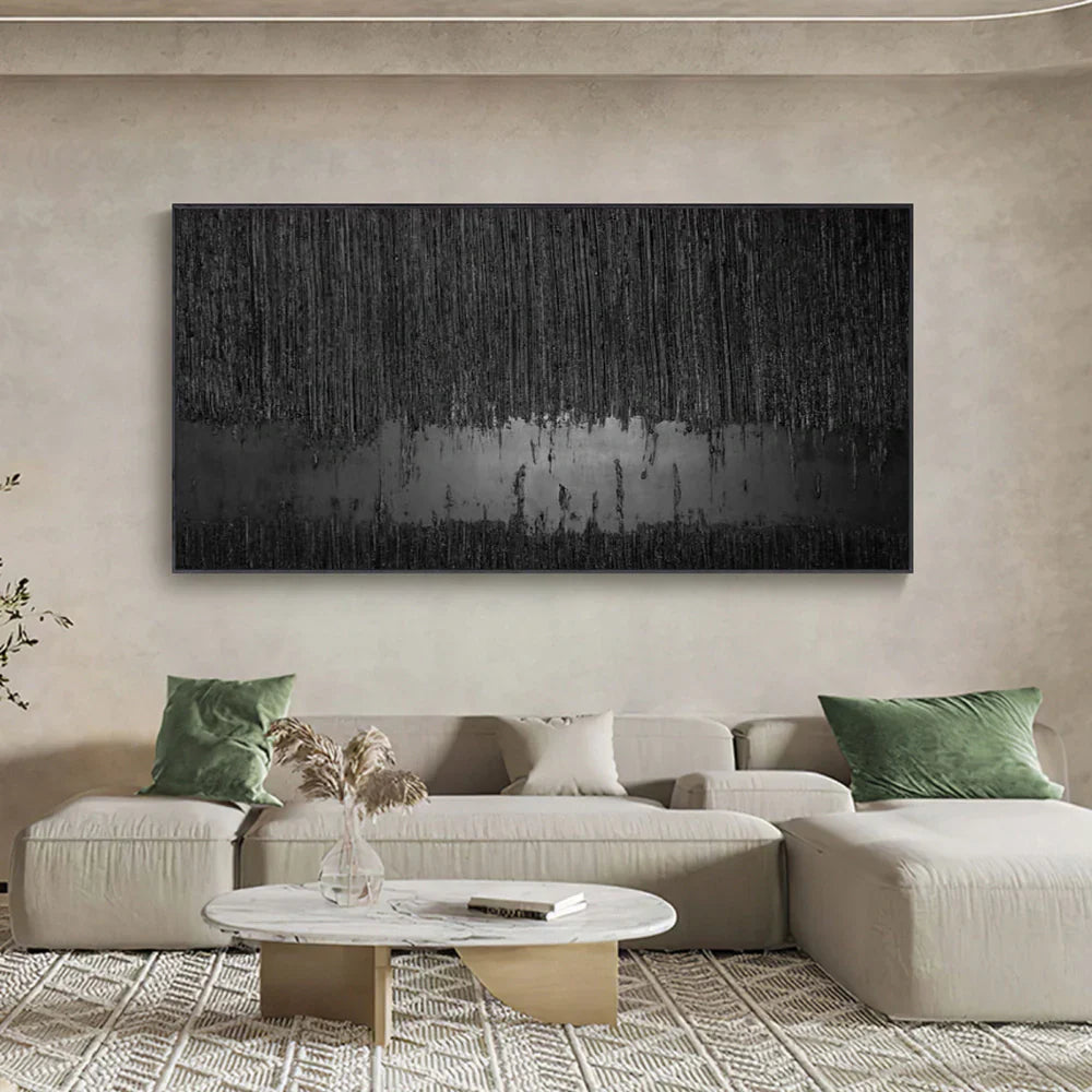 Black Minimalist Textured Wall Art #MT051