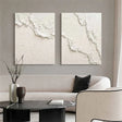 White Minimalist Textured Wall Art Set of 2 #MT121