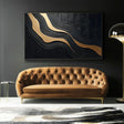 Black and Gold Minimalist Textured Wall Art #MT088