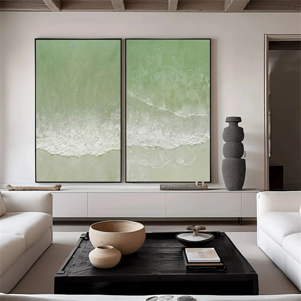 Ocean & Sky Abstract Set of 2 Wall Art #MO065