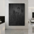 Black Minimalist Textured Wall Art #MT052