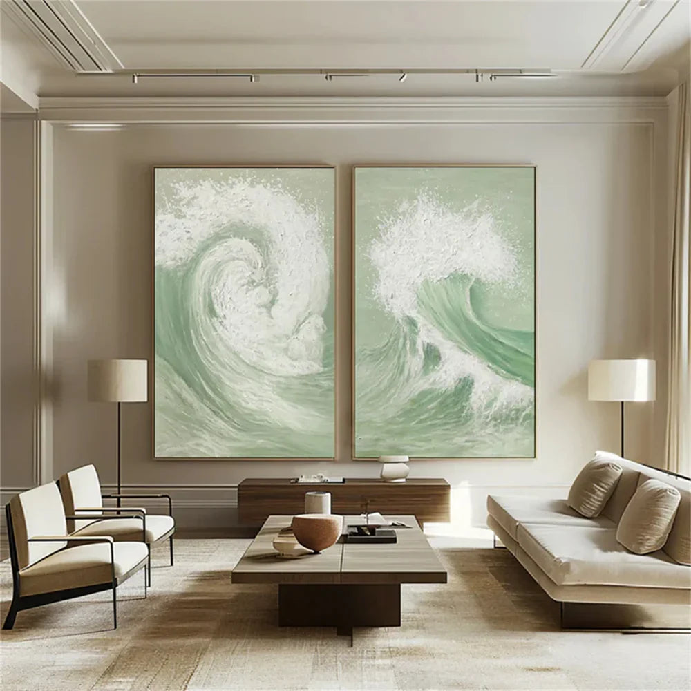 Ocean & Sky Abstract Set of 2 Wall Art #MO066
